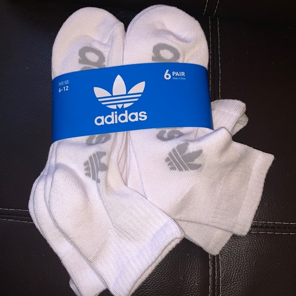 Adidas 6 pair white socks NWT - Picture 1 of 5